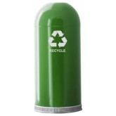 WITT Metal Open Top Dome Indoor Recycling Receptacle - 15 gallon, Green